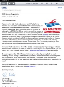 I'm officially a USMS member for 2012!